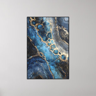 Turquesa Geoda de Oro – Arte Abstracto Inspirado e