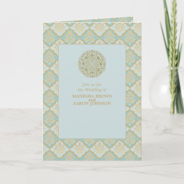 Turquesa indio - Invitación a la boda (Anverso)