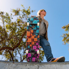 Turquesa Naranja Magenta Skateboard Circuito 3D