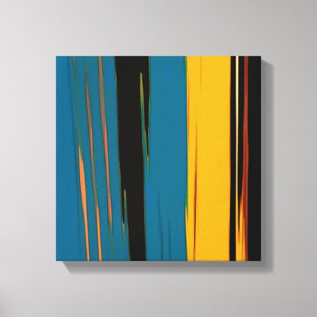 ¡Turquesa Negra Y Naranja Vamos! Arte abstracto (Anverso)