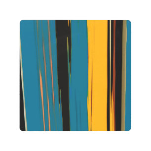 ¡Turquesa Negra Y Naranja Vamos! Arte abstracto