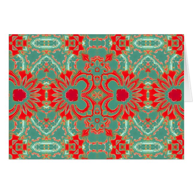 Turquesa sofisticada bohemia NT floral coralino (Anverso (Horizontal))