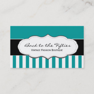 Turquesa/trullo y tarjetas de visita rayadas