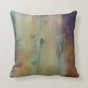 Turquesa y almohada amarilla de la flor