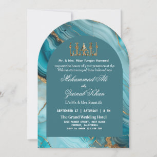 Turquesa y oro Agate Valima Invitación