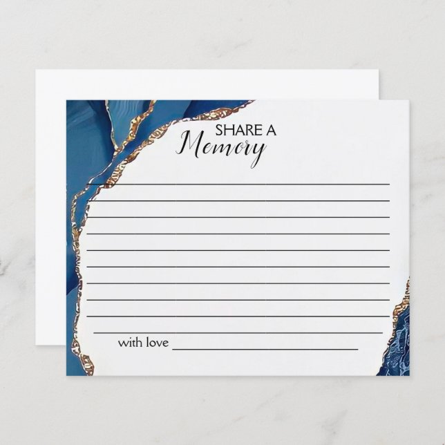 Turquesa y oro comparten tarjeta funeraria de memo (Anverso / Reverso)