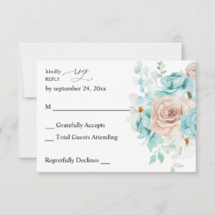 Turquesa y Rosa Beige sin RSVP de comida 2