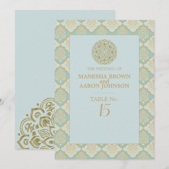 TURQUÍA INDIA - Tarjeta de mesa plana (Anverso / Reverso)