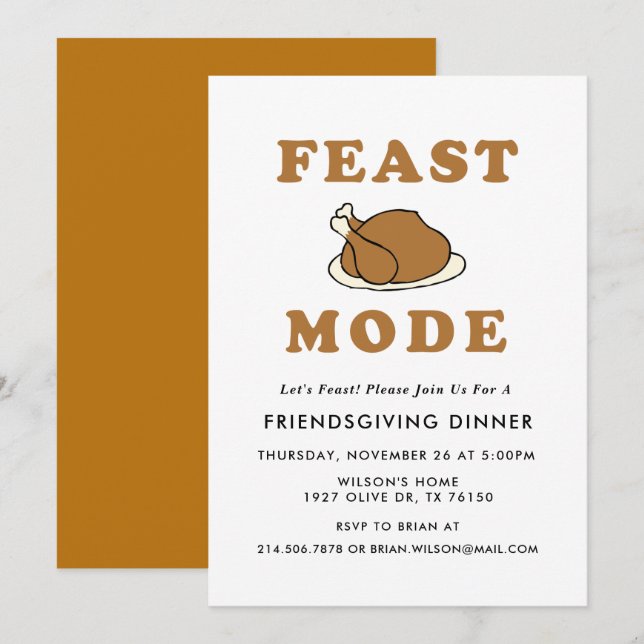 Turquía: Invitación de fiesta amistosa moderna (Anverso / Reverso)