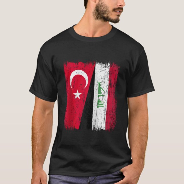 Turquía Irak mitad bandera Turco Iraq Jersey Zip (Anverso)