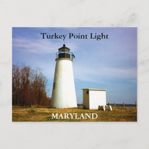 Turquía Point Light, postal de Maryland