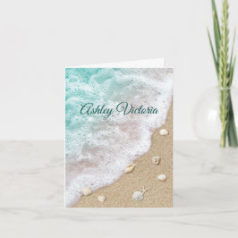 Turquoise Beach Waves Bat Mitzvah Tarjeta de agrad