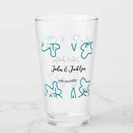 Turquoise blue wedding couple name date flstylish