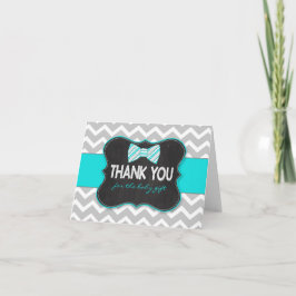 Turquoise Bow ata baby ducha nota de agradecimient