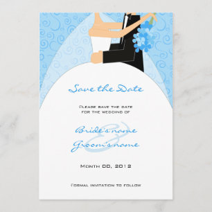 Turquoise Bride and Groom Guardar las tarjetas de