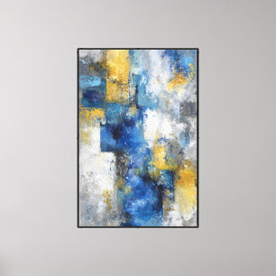 Turquoise Flow: Arte de Pared Abstracto Azul y Dor