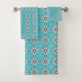 turquoise geometric pattern star shape 