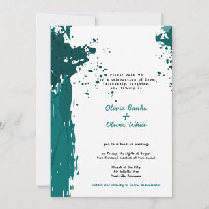 Turquoise Grunge - Únete al matrimonio - Invitació