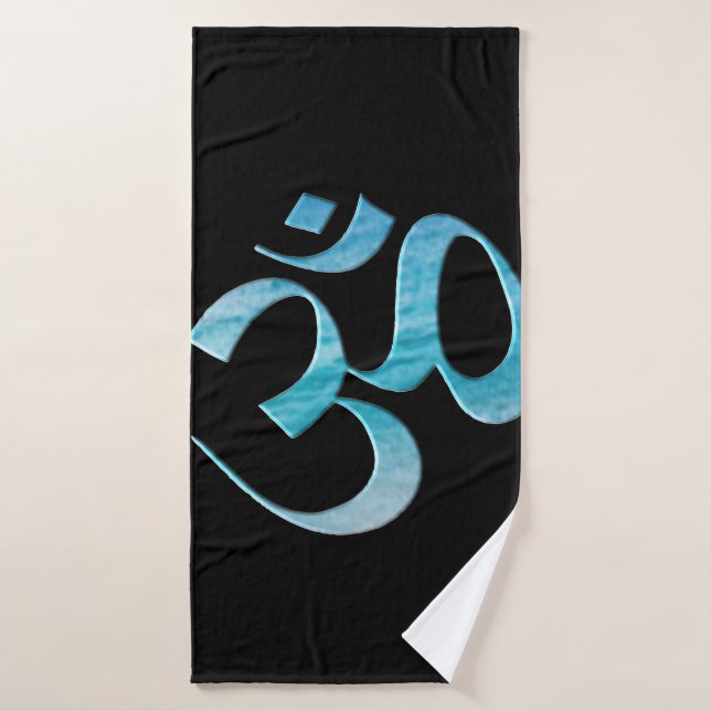 Turquoise Om  (Toalla de baño)