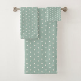 Turquoise Polka Dot Baby Bath Towel Set