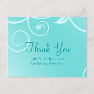 Turquoise Swirls :: Plantilla de Postal empresa