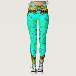 Turquoise Tribal Art Leggings