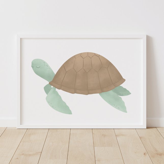 Turtle acuarela playa decoración de guardería (Subido por el creador)