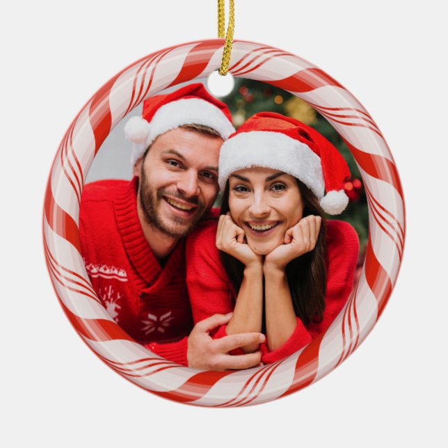 TUS 2 fotos en un adorno de personalizado Candy Fr (Frente)