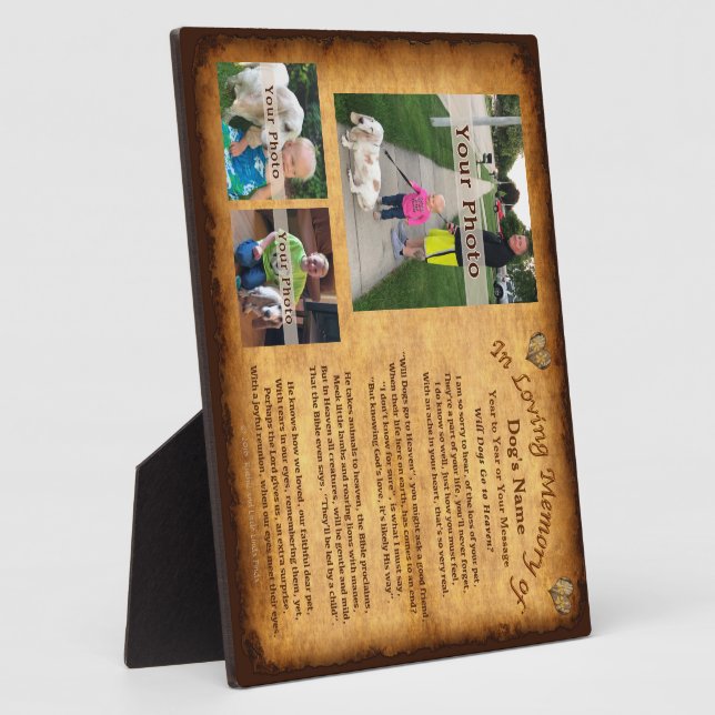 Tus 3 fotos, la placa conmemorativa del perro de t (Lado)