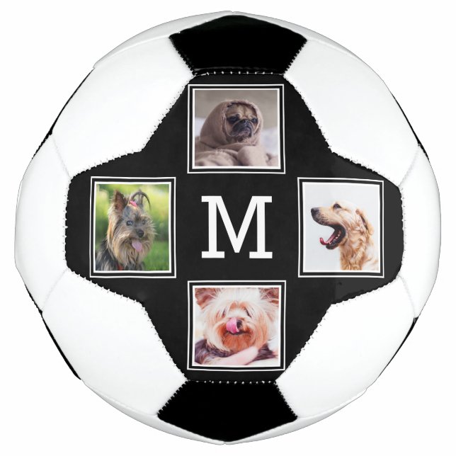 TUS 4 FOTOS Y LA pelota de fútbol MONOGRAM (Anverso)