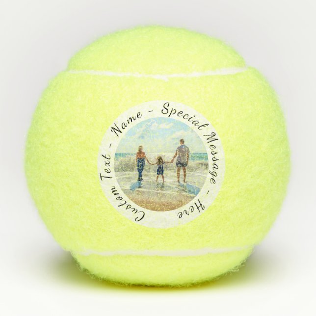 Tus bolas de tenis fotográficas con texto Personal (Anverso)