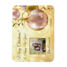 TUS fotos y nombres Navidades imán de bolas