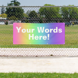 ¡Tus Palabras Aquí! Pancarta de arcoiris personali