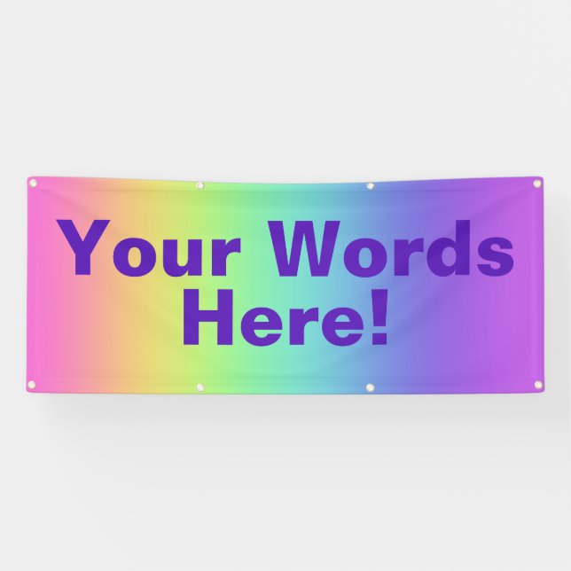 ¡Tus Palabras Aquí! Pancarta de arcoiris personali (Horizontal)