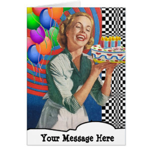 Tus palabras con feliz dama de pasteles y globos