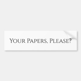 ¿Tus papeles, Por Favor? Pegatina rectangular