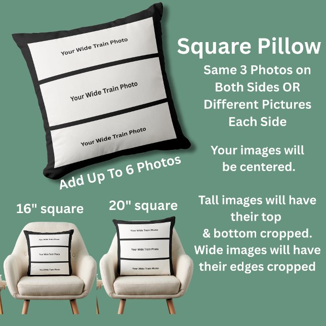 Tus propias 6 fotos anchas en la almohada cuadrada (Subido por el creador)