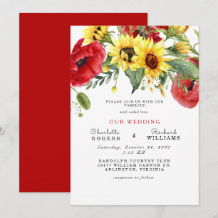 Tuscan Yellow Sunflower Bold Simple Invitación de