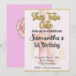 Tutu Ballerina Primera Invitación al Cumpleaños