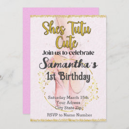 Tutu Ballerina Primera Invitación al Cumpleaños
