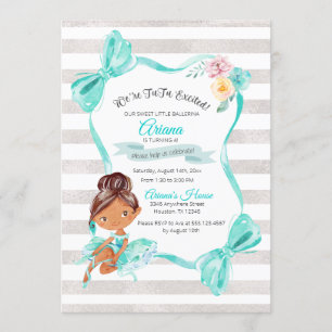 Tutu excitado Ballerina Invitación al cumpleaños