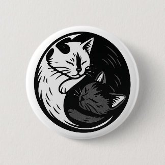 Tuxedo / Botón Yin Yang de Gato Negro por Phil Elm