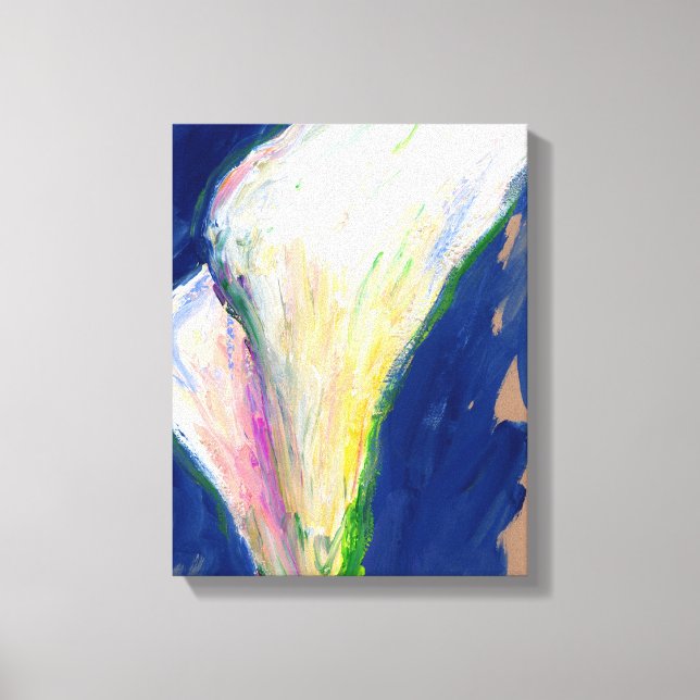 Tuxedo Cuff White Calla Lilies Arte de tela Imprim (Anverso)