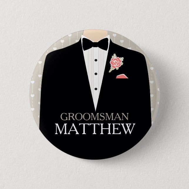 Tuxedo de Groomsman llamado botón de pin boda (Anverso)