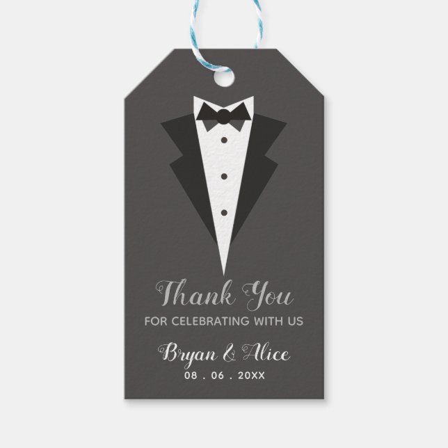 Tuxedo Gracias Etiquetas (Boda Groom Groomsmen) (Anverso)