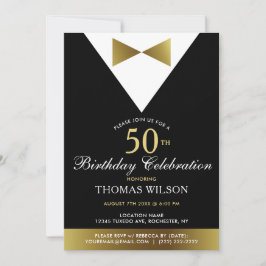 Tuxedo negro y oro | 50.ª invitación