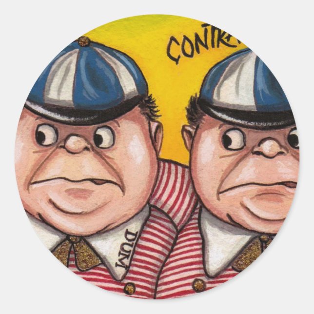 TWEEDLEDEE & DUM Alice en el Pegatina del país de  (Anverso)