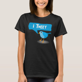 Tweet Cute Blue Twitter Bird Camisetas para damas