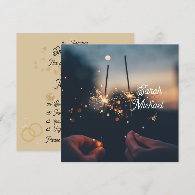 Twilight Spark Romance – Elegant Wedding Sparkler  (Anverso / Reverso)
