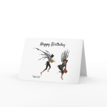 Twin Boy Rain Faeries Tarjeta de felicitación de c